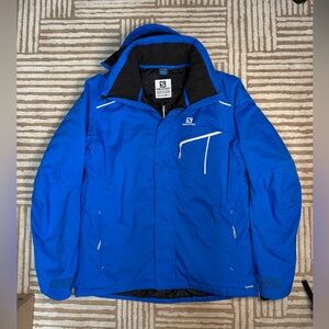 Salomon Advanced Skin Dry 10k Blue Waterproof Ski Snowboard Mens Jacket Size L